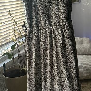 Green and cream Midi Dress